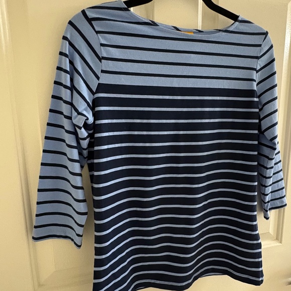 Stripe 3/4 Sleeve Top | Navy & Sky Blue – Size Small - Picture 3 of 4